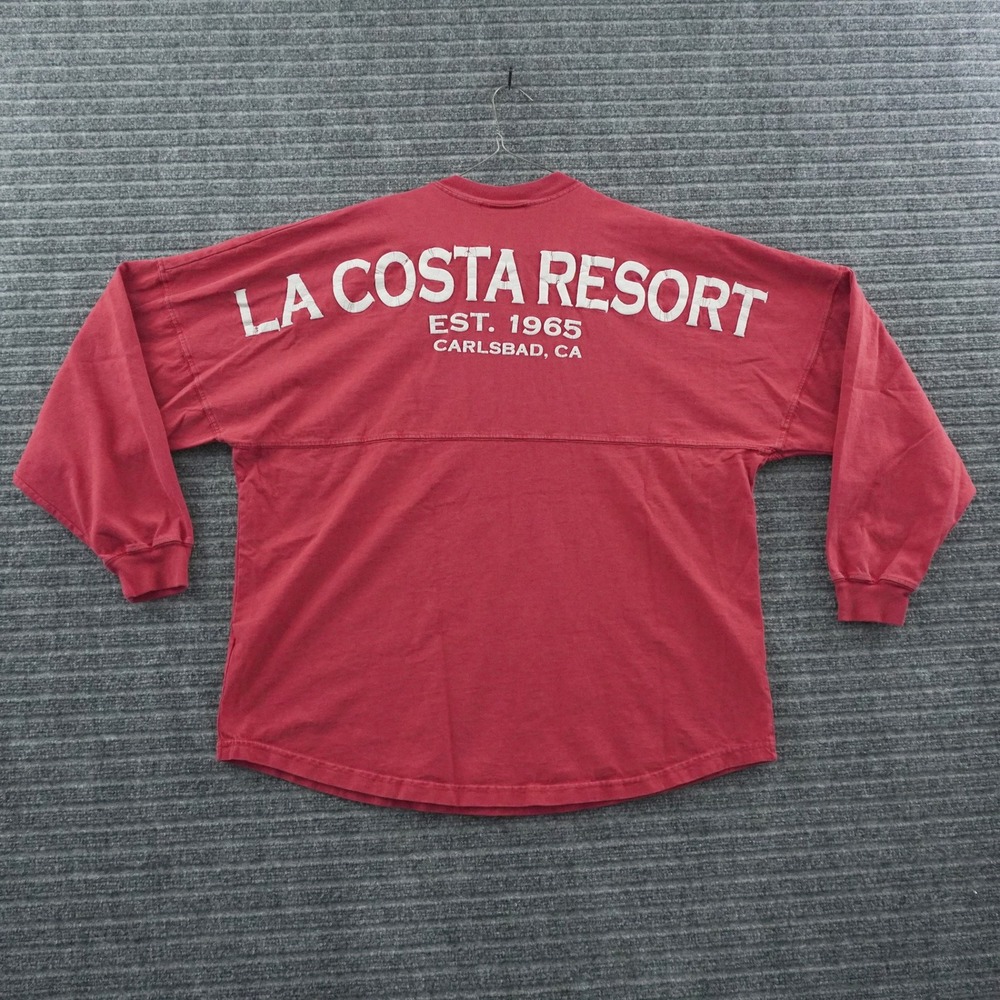 Spirit La Costa Resort Long Sleeve Jersey Shirt Large Red Oversized Graphic